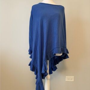 April Marin Blue Ruffled Poncho